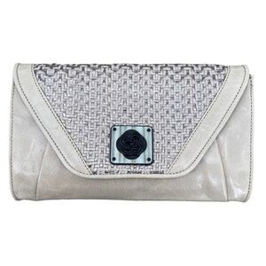 Elliott Lucca Clutch Handbag Purse Bone Black Like New